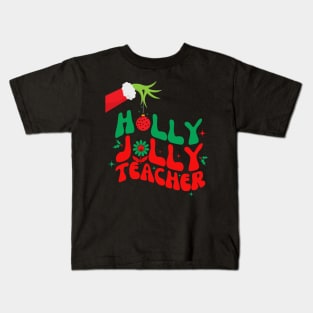 Holly Jolly Teacher Kids T-Shirt